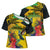 Personalized Jamaica Crocodile Hummingbird Cross Shoulder Shirt Tropical Flowers Grunge Flag - Wonder Print Shop