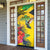 Personalized Jamaica Crocodile Hummingbird Door Cover Tropical Flowers Grunge Flag - Wonder Print Shop