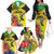 Personalized Jamaica Crocodile Hummingbird Family Matching Off The Shoulder Long Sleeve Dress and Hawaiian Shirt Tropical Flowers Grunge Flag - Wonder Print Shop
