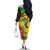 Personalized Jamaica Crocodile Hummingbird Family Matching Off The Shoulder Long Sleeve Dress and Hawaiian Shirt Tropical Flowers Grunge Flag - Wonder Print Shop