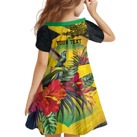 Personalized Jamaica Crocodile Hummingbird Family Matching Tank Maxi Dress and Hawaiian Shirt Tropical Flowers Grunge Flag - Wonder Print Shop