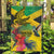 Personalized Jamaica Crocodile Hummingbird Garden Flag Tropical Flowers Grunge Flag - Wonder Print Shop