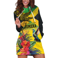 Personalized Jamaica Crocodile Hummingbird Hoodie Dress Tropical Flowers Grunge Flag - Wonder Print Shop