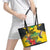 Personalized Jamaica Crocodile Hummingbird Leather Tote Bag Tropical Flowers Grunge Flag - Wonder Print Shop