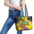 Personalized Jamaica Crocodile Hummingbird Leather Tote Bag Tropical Flowers Grunge Flag - Wonder Print Shop