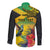 Personalized Jamaica Crocodile Hummingbird Long Sleeve Button Shirt Tropical Flowers Grunge Flag - Wonder Print Shop