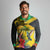 Personalized Jamaica Crocodile Hummingbird Long Sleeve Polo Shirt Tropical Flowers Grunge Flag - Wonder Print Shop