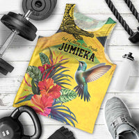 Personalized Jamaica Crocodile Hummingbird Men Tank Top Tropical Flowers Grunge Flag - Wonder Print Shop