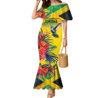 Personalized Jamaica Crocodile Hummingbird Mermaid Dress Tropical Flowers Grunge Flag - Wonder Print Shop