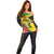 Personalized Jamaica Crocodile Hummingbird Off Shoulder Sweater Tropical Flowers Grunge Flag - Wonder Print Shop