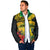 Personalized Jamaica Crocodile Hummingbird Padded Jacket Tropical Flowers Grunge Flag - Wonder Print Shop