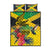 Personalized Jamaica Crocodile Hummingbird Quilt Bed Set Tropical Flowers Grunge Flag - Wonder Print Shop