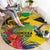 Personalized Jamaica Crocodile Hummingbird Round Carpet Tropical Flowers Grunge Flag - Wonder Print Shop