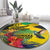 Personalized Jamaica Crocodile Hummingbird Round Carpet Tropical Flowers Grunge Flag - Wonder Print Shop
