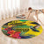 Personalized Jamaica Crocodile Hummingbird Round Carpet Tropical Flowers Grunge Flag - Wonder Print Shop