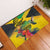 Personalized Jamaica Crocodile Hummingbird Rubber Doormat Tropical Flowers Grunge Flag - Wonder Print Shop