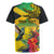Personalized Jamaica Crocodile Hummingbird Rugby Jersey Tropical Flowers Grunge Flag - Wonder Print Shop