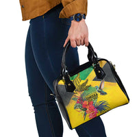 Personalized Jamaica Crocodile Hummingbird Shoulder Handbag Tropical Flowers Grunge Flag - Wonder Print Shop