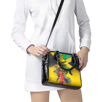 Personalized Jamaica Crocodile Hummingbird Shoulder Handbag Tropical Flowers Grunge Flag - Wonder Print Shop