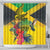 Personalized Jamaica Crocodile Hummingbird Shower Curtain Tropical Flowers Grunge Flag - Wonder Print Shop