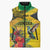 Personalized Jamaica Crocodile Hummingbird Sleeveless Puffer Jacket Tropical Flowers Grunge Flag - Wonder Print Shop