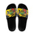 Personalized Jamaica Crocodile Hummingbird Slide Sandals Tropical Flowers Grunge Flag - Wonder Print Shop