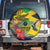 Personalized Jamaica Crocodile Hummingbird Spare Tire Cover Tropical Flowers Grunge Flag - Wonder Print Shop