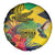 Personalized Jamaica Crocodile Hummingbird Spare Tire Cover Tropical Flowers Grunge Flag - Wonder Print Shop