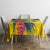Personalized Jamaica Crocodile Hummingbird Tablecloth Tropical Flowers Grunge Flag - Wonder Print Shop