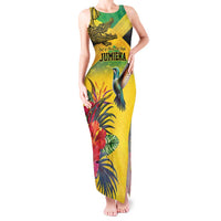 Personalized Jamaica Crocodile Hummingbird Tank Maxi Dress Tropical Flowers Grunge Flag - Wonder Print Shop