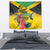 Personalized Jamaica Crocodile Hummingbird Tapestry Tropical Flowers Grunge Flag - Wonder Print Shop