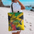 Personalized Jamaica Crocodile Hummingbird Tote Bag Tropical Flowers Grunge Flag - Wonder Print Shop