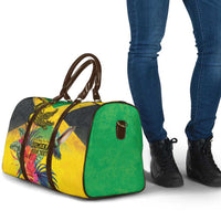 Personalized Jamaica Crocodile Hummingbird Travel Bag Tropical Flowers Grunge Flag - Wonder Print Shop