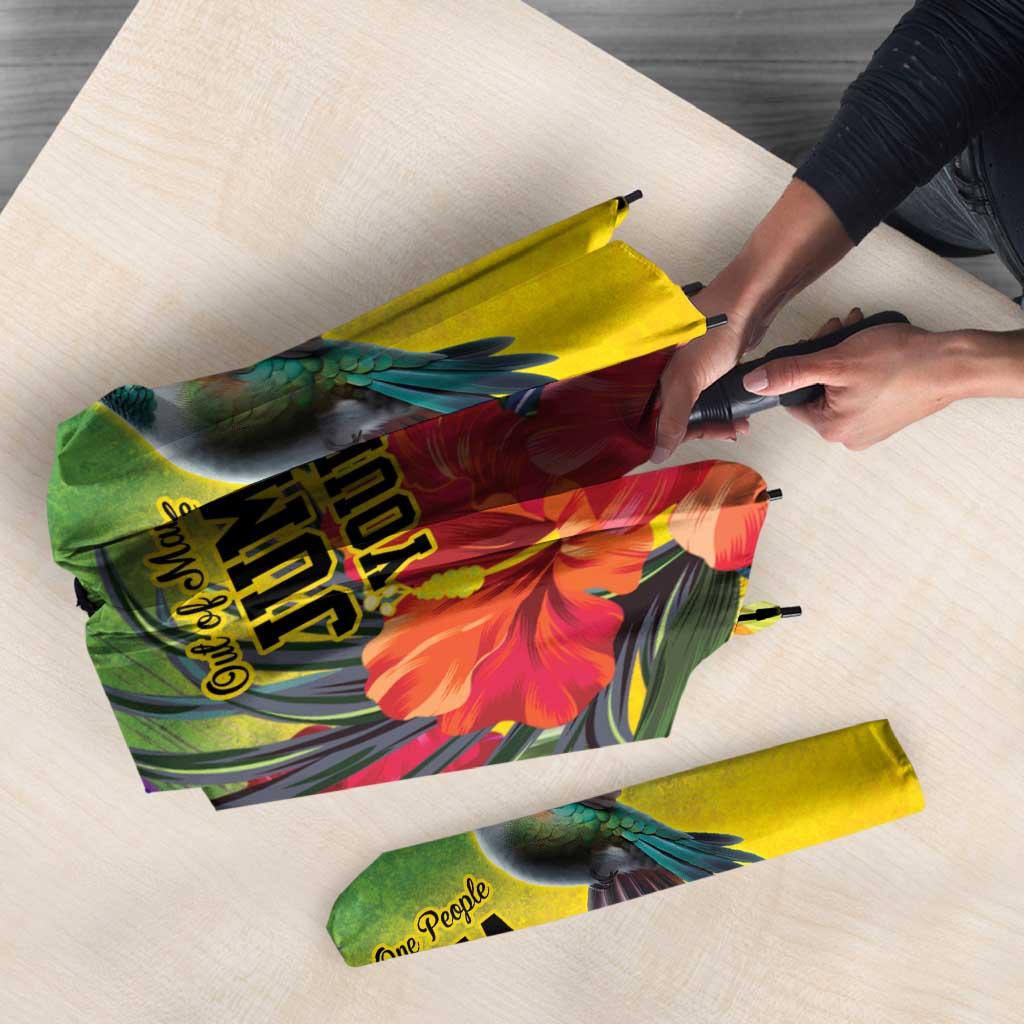 Personalized Jamaica Crocodile Hummingbird Umbrella Tropical Flowers Grunge Flag - Wonder Print Shop