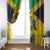 Personalized Jamaica Crocodile Hummingbird Window Curtain Tropical Flowers Grunge Flag - Wonder Print Shop