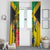 Personalized Jamaica Crocodile Hummingbird Window Curtain Tropical Flowers Grunge Flag - Wonder Print Shop