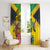 Personalized Jamaica Crocodile Hummingbird Window Curtain Tropical Flowers Grunge Flag - Wonder Print Shop