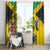 Personalized Jamaica Crocodile Hummingbird Window Curtain Tropical Flowers Grunge Flag - Wonder Print Shop