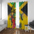 Personalized Jamaica Crocodile Hummingbird Window Curtain Tropical Flowers Grunge Flag - Wonder Print Shop
