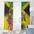Personalized Jamaica Crocodile Hummingbird Window Curtain Tropical Flowers Grunge Flag - Wonder Print Shop