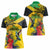 Personalized Jamaica Crocodile Hummingbird Women Polo Shirt Tropical Flowers Grunge Flag - Wonder Print Shop