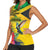 Personalized Jamaica Crocodile Hummingbird Women Sleeveless Polo Shirt Tropical Flowers Grunge Flag - Wonder Print Shop
