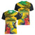 Personalized Jamaica Crocodile Hummingbird Women V-Neck T-Shirt Tropical Flowers Grunge Flag - Wonder Print Shop