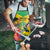 Personalized Jamaica Hummingbird Apron Tropical Flowers Grunge Flag - Wonder Print Shop