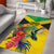 Personalized Jamaica Hummingbird Area Rug Tropical Flowers Grunge Flag - Wonder Print Shop