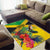 Personalized Jamaica Hummingbird Area Rug Tropical Flowers Grunge Flag - Wonder Print Shop