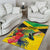 Personalized Jamaica Hummingbird Area Rug Tropical Flowers Grunge Flag - Wonder Print Shop