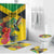 Personalized Jamaica Hummingbird Bathroom Set Tropical Flowers Grunge Flag - Wonder Print Shop