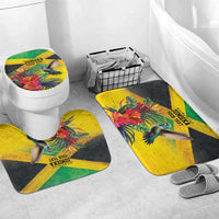 Personalized Jamaica Hummingbird Bathroom Set Tropical Flowers Grunge Flag - Wonder Print Shop