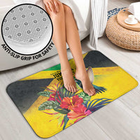 Personalized Jamaica Hummingbird Bathroom Set Tropical Flowers Grunge Flag - Wonder Print Shop